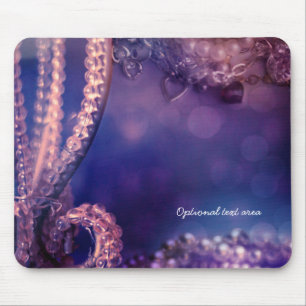 Alfombrilla De Ratón Glam Purple Glow Chic Glamour Perlas Personalizada