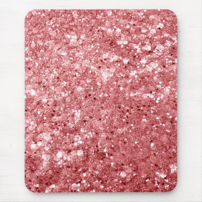 Alfombrilla De Ratón Glamoroso Purpurina Sparkly Pink (Frente)