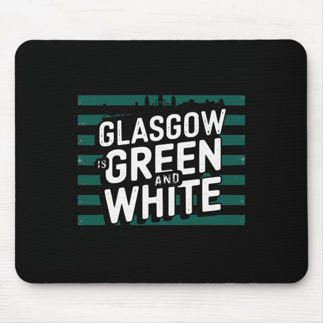 Alfombrilla De Ratón Glasgow Es Verde Y Blanco (Frente)
