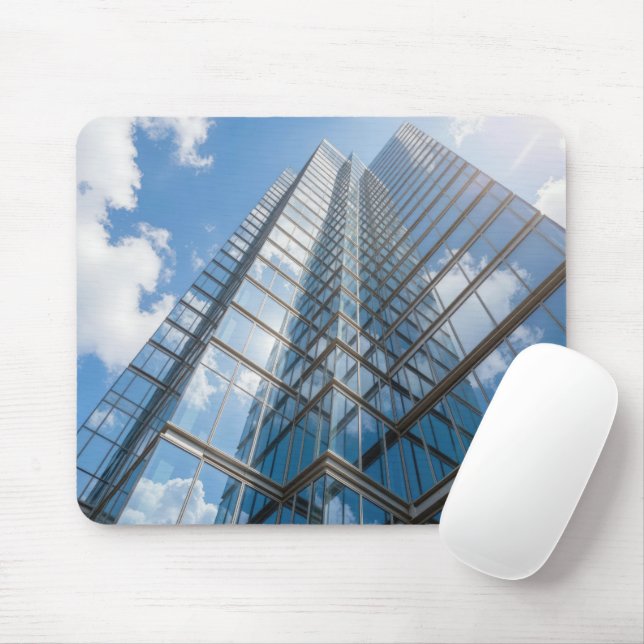 Alfombrilla De Ratón Glass Skyscraper With Cloud Refection (Con ratón)