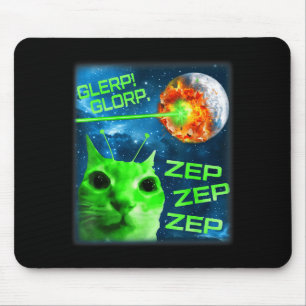 Alfombrilla De Ratón Glerp Glorp Gato Alien Divertido Meme de Cerebro Q