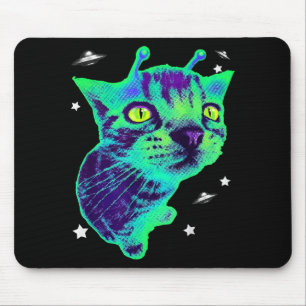 Alfombrilla De Ratón Glerp Glorp Gato Alien Divertido Meme Gnarp Gato T