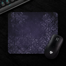 Alfombrilla De Ratón Glimmery Indigo Grunge | Midnight Purple Damask