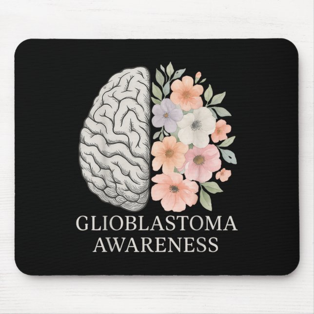 Alfombrilla De Ratón Glioblastoma Floral Conciencia Mes Cáncer de Cereb (Frente)