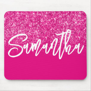 Alfombrilla De Ratón Glitter Ombre Personalizado Rosa Caliente de Lujo