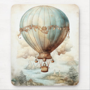 Alfombrilla De Ratón Globo aerostático vintage de estilo Steampunk (2)