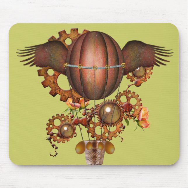 Alfombrilla De Ratón Globo de aire caliente de Steampunk (Frente)