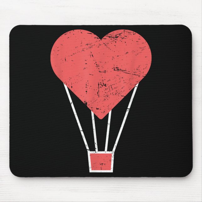 Alfombrilla De Ratón Globo de aire caliente Heart Cute (Frente)