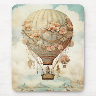 Alfombrilla De Ratón Globo de Rosa Rosa Pastel Teal Cuento de Hadas Vic