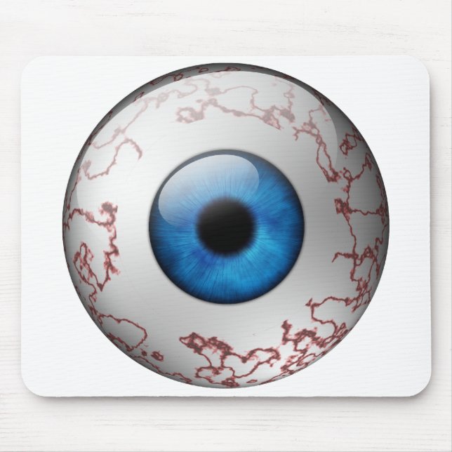 Alfombrilla De Ratón Globo del ojo azul inyectado en sangre (Frente)