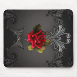 Alfombrilla De Ratón Globo Glamour Rosa Roja Ornamental Negro Gótico