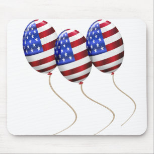 Alfombrilla De Ratón Globos con bandera estadounidense para el 4 de jul