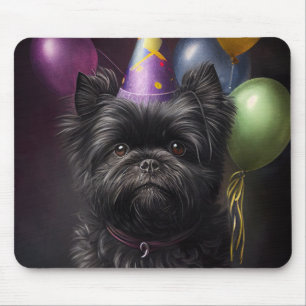 Alfombrilla De Ratón Globos de cumpleaños de Affenpinscher Dog