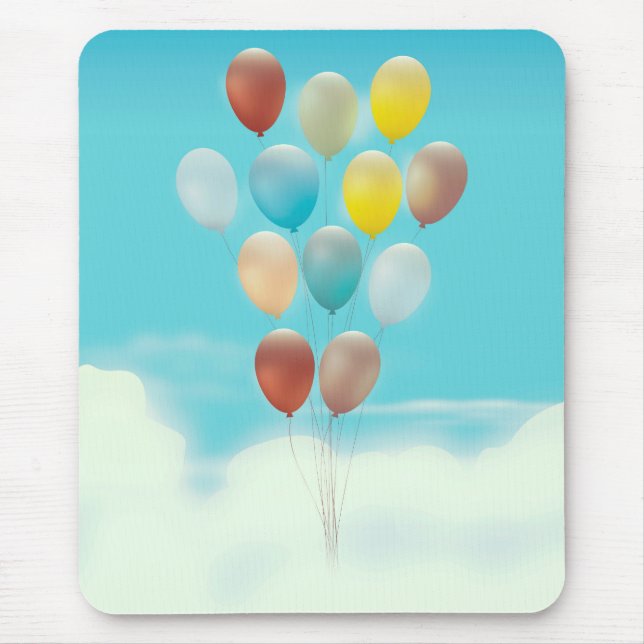 Alfombrilla De Ratón Globos flotantes vintage (Frente)