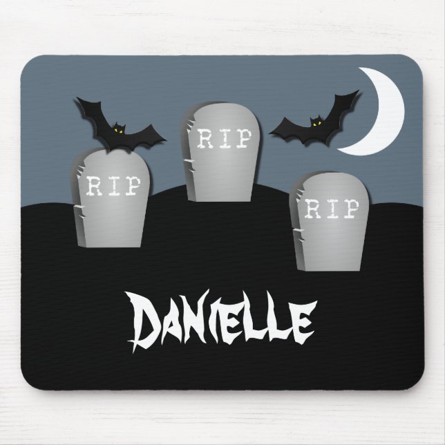 Alfombrilla De Ratón Gloomy Graveyard Halloween Mousepad (Frente)