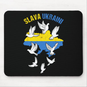 Alfombrilla De Ratón Gloria a Ucrania Mapa de Ucrania Bandera Palomas d
