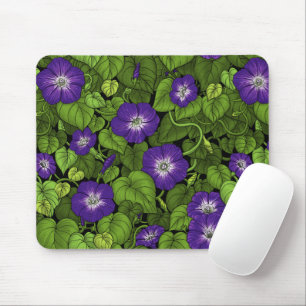 Alfombrilla De Ratón Gloria matutina en morado y verde