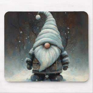 Alfombrilla De Ratón Gnome de invierno en un bosque nevado