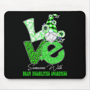 Alfombrilla De Ratón Gnome Flower Love Brain Disabilities Conciencia