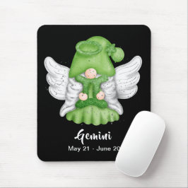 Alfombrilla De Ratón Gnome Gemini Astrología Rótulo Angel Almohadilla d
