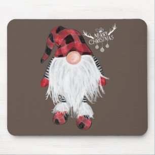 Alfombrilla De Ratón Gnome Jardín Feliz Navidad Búfalo Rojo Paj