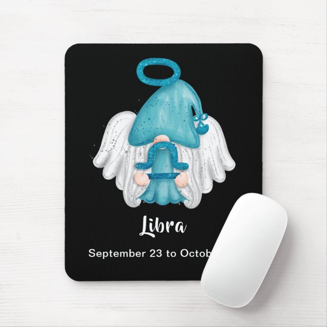 Alfombrilla De Ratón Gnome Libra Astrología Rótulo Angel Mouse Pad (Con ratón)