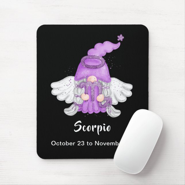 Alfombrilla De Ratón Gnome Scorpio Astrología Rótulo Angel Mouse Pad (Con ratón)
