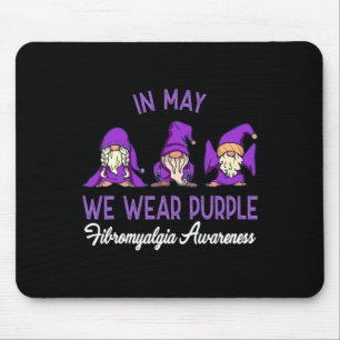 Alfombrilla De Ratón Gnome Usa Cinta Púrpura Fibromialgia Dolor Awarene