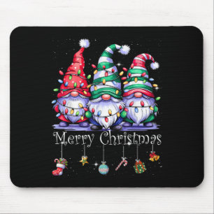 Alfombrilla De Ratón Gnomes Cute Gnomes Merry Christmas Light Gnome Xma