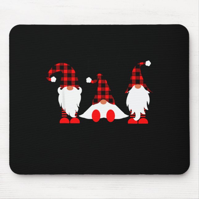 Alfombrilla De Ratón Gnomes For The Holidays Buffalo Plaid Gnome Christ (Frente)