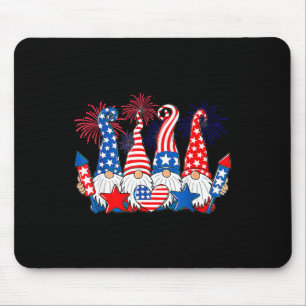 Alfombrilla De Ratón Gnomes graciosos Bandera Patriótica Americana Cute