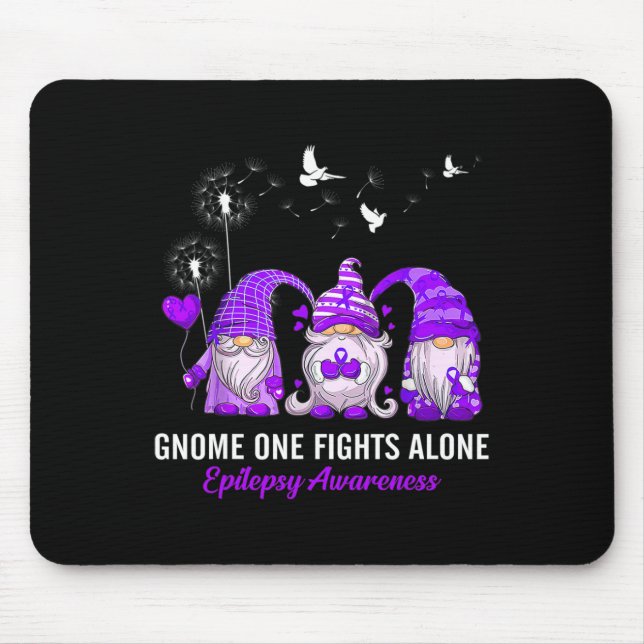 Alfombrilla De Ratón Gnomes One Fights Epilepsy Awareness Alone  (Frente)