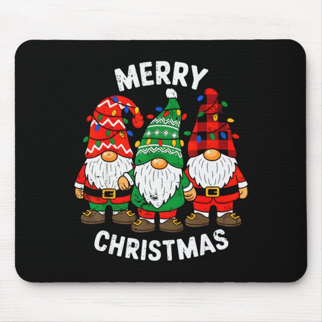 Alfombrilla De Ratón Gnomes Xmas Funny Merry Christmas Squad For Men Wo (Frente)