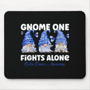 Alfombrilla De Ratón Gnomo uno lucha solo cáncer de colon azul oscuro