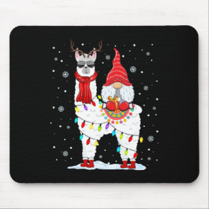 Alfombrilla De Ratón Gnomos de Santa Cabalgando Luces de Navidad de Ren
