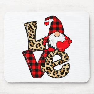 Alfombrilla De Ratón Gnomos Lindos San Valentín Amor Leopardo Cuadrillé