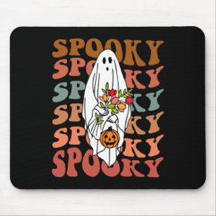 Alfombrilla De Ratón Gnoovy retro vintage Halloween Flower Ghost