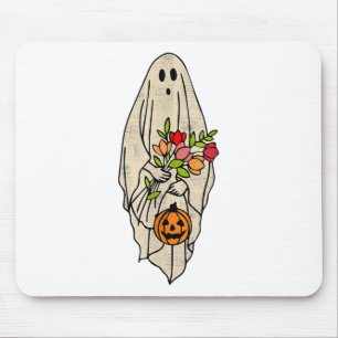 Alfombrilla De Ratón Gnoovy retro vintage Halloween Flower Ghost Pumpki