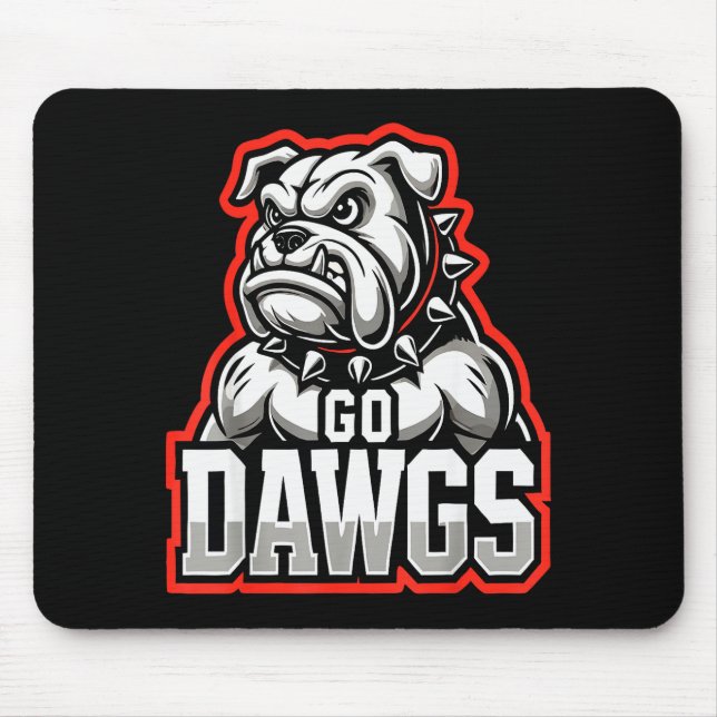 Alfombrilla De Ratón Go Dawgs Funny Bulldogs  (Frente)
