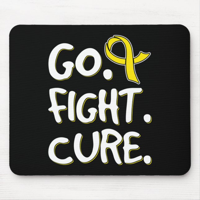 Alfombrilla De Ratón Go Fight Cure Gold Ribbon Child Cancer Awarene (Frente)