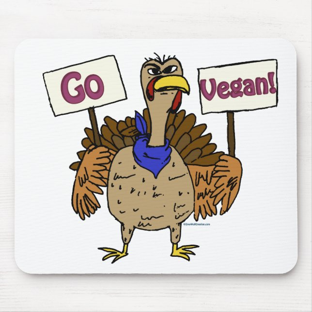Alfombrilla De Ratón Go Vegan - Conversando con Turquía (Frente)