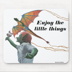 Alfombrilla De Ratón Goblin Flagon Dragon Kite Fantasía Almohadilla del