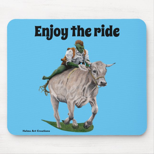 Alfombrilla De Ratón Goblin Rider Ox Racer Fantasía Art Mouse Pad (Frente)