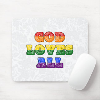 Alfombrilla De Ratón "God Loves All" Gay/LGBTQIA+/Queer Christian Pride