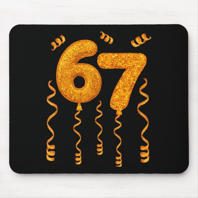 Alfombrilla De Ratón Gold 67 Party Balloons Funny 67 Meme Christmas 67  (Frente)