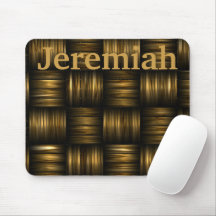 Gold and Brown Woven Metal Threads Customize Mouse