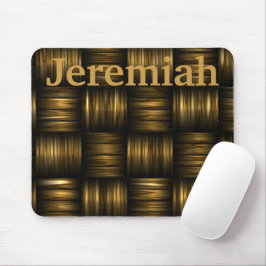 Alfombrilla De Ratón Gold and Brown Woven Metal Threads Customize Mouse