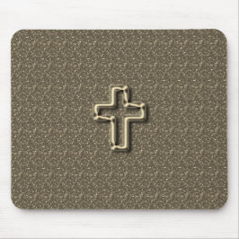 Alfombrilla De Ratón Gold-CROSS-Christian-Faith_Churches_Taupe