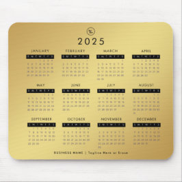 Alfombrilla De Ratón Gold Gradient 2023 Calendar Custom Business Logo