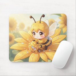 Alfombrilla De Ratón Golden Bumblebee in Bloom Dance.1